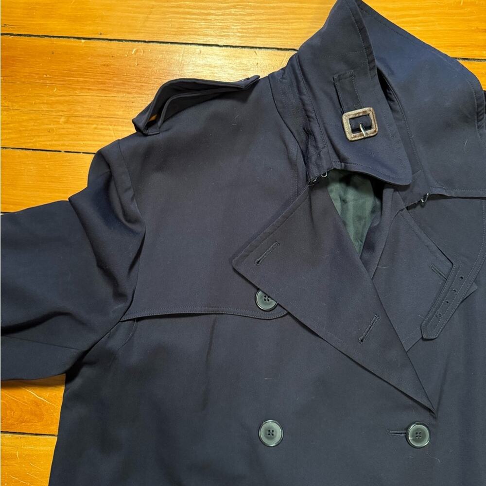 Ralph Lauren Purple Label Wool Trench Coat With Leather Buckles - Picture 10 of 16